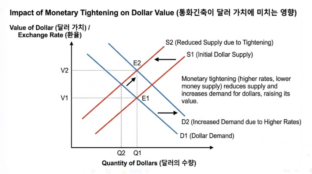통화긴축이 달러 가치에 미치는 영향
