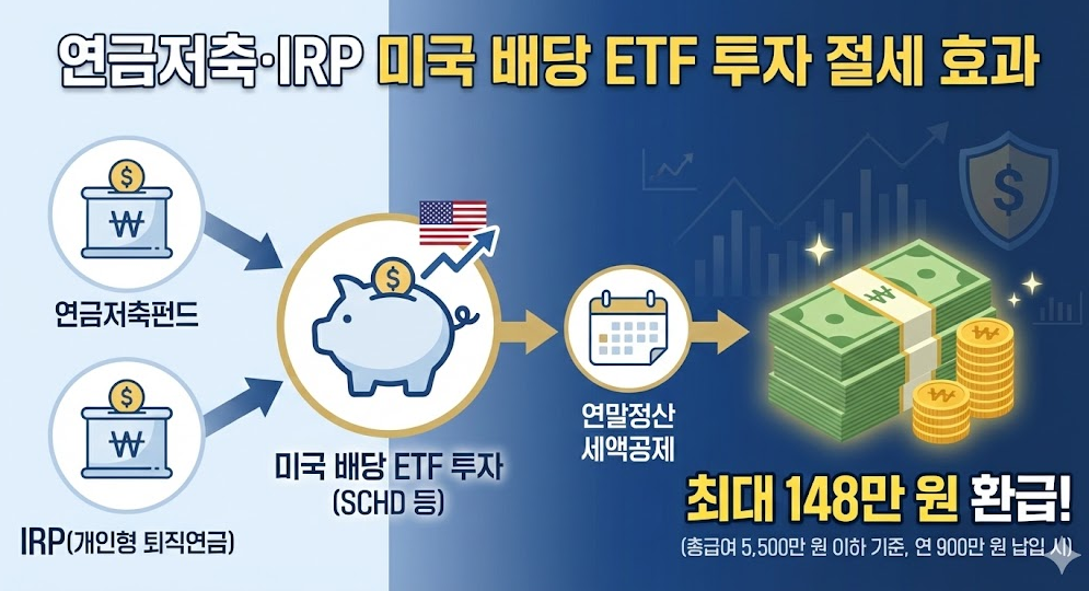 연금저축펀드·IRP로 미국 배당 ETF 투자하고 148만 원 환급받기